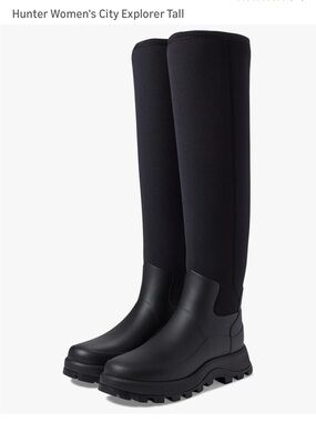 Hunter Over-The-Knee Tall Rain Boots in Black